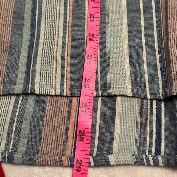 NWT Christopher & Banks Blouse Women's  Blue Striped 3/4 Sleeve V-neck - Picture 7 of 9